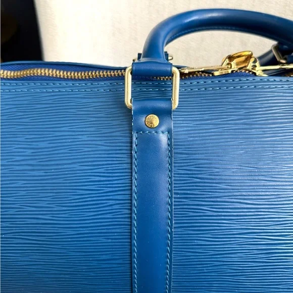 Authentic Louis Vuitton Keepall 45 blue Epi leather travel bag unisex - Picture 8 of 16
